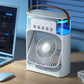 Multi-Function Portable Desktop Air Cooler Fan – High-Velocity Cooling with LED Lighting, Adjustable Speed, and Built-in Humidifier Mist